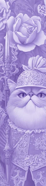 Cat bookmarks illustration of a lavender flat face cat bookmark